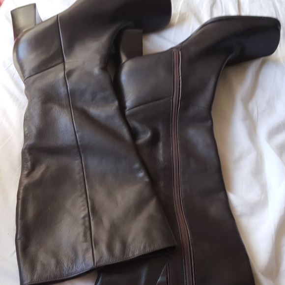 Under knee square toed boot BROWN 9M - Picture 3 of 5